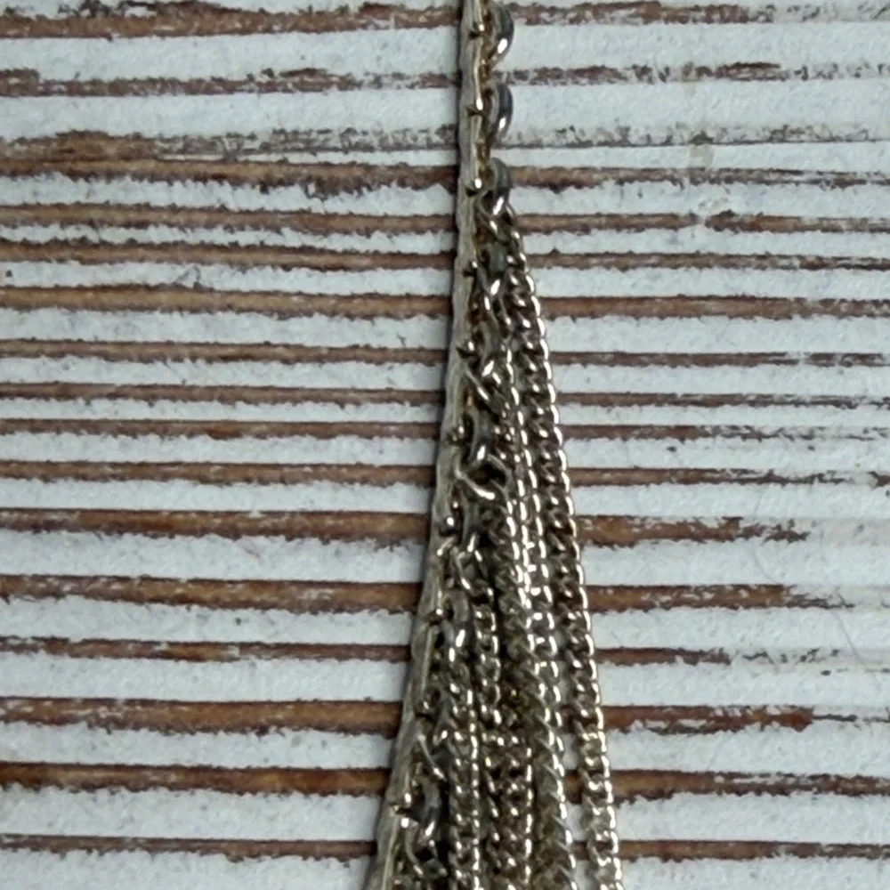 STERLING SILVER STATEMENT BIB NECKLACE FINE 925 6193 - Picture 8 of 9